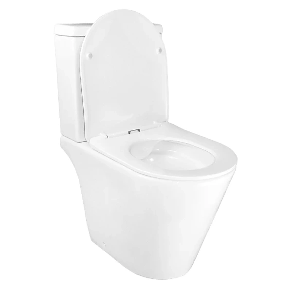 Унитаз компакт Azario Flin белый AZ-1363C (детальная фотография), современные, hi-tech, круглые