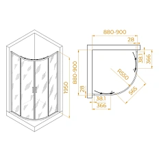 Душевой уголок RGW Passage PA-52 03085299-1 90х90 см прозрачное стекло