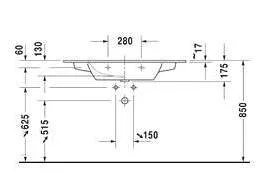 Раковина Duravit Me By Starck 103 см белая 2336100000 (детальная фотография), современные, hi-tech