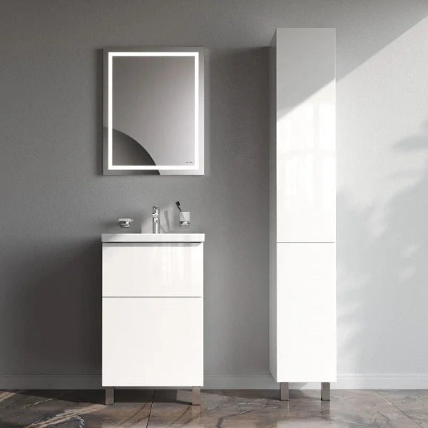 Тумба под раковину напольная Am.Pm Gem 50 см с двумя выдвижными ящиками M90FSX0502WG (детальная фотография) index_1