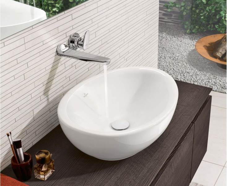 Раковина накладная Villeroy & Boch Aveo New Generation 60 см с переливом, с покрытием CeramicPlus 413260R1 (детальная фотография), современные, hi-tech