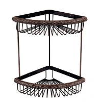 Полочка для ванной Lemark Jasmine, угловая 2 ярусная, черная бронза