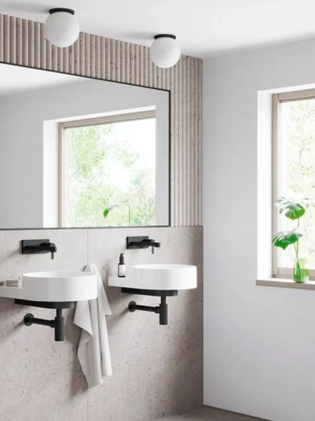 Раковина консоль Ravak Yard XJX01 40 см подвесная (детальная фотография), маленькие, круглой формы