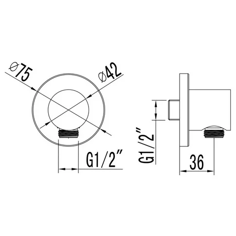 Подключение для душевого шланга Lemark хром LM4383C (детальная фотография), нет в наличии