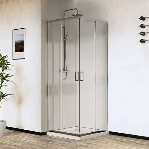 Душевой уголок Vincea City 90х90 см профиль хром, стекло прозрачное - фото 1