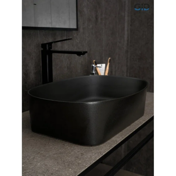 Раковина GID Creativo N9028bg 53 см черный графит 53380 (детальная фотография), 55 см