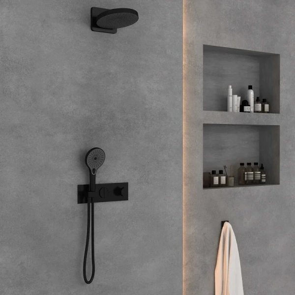 Душевой комплект Vincea черный VSFW-422TI1MB (детальная фотография), душевые комплекты, наборы