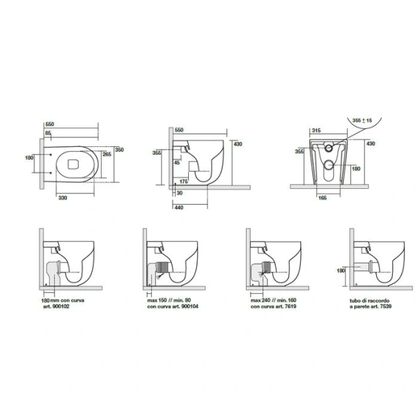 Схема (детальная фотография), без бачка, со скрытым бачком