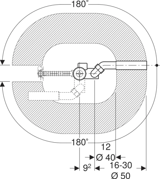 Слив-перелив Geberit полуавтомат 150.520.21.1 (детальная фотография), с переливом