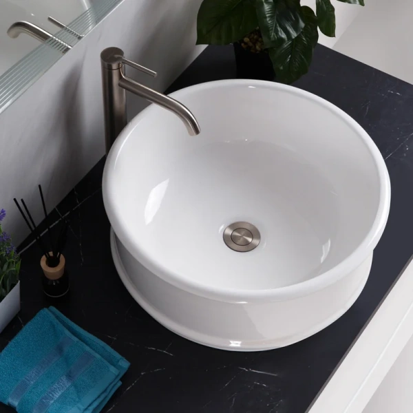 Раковина BelBagno 45 см накладная BB1383 (детальная фотография), в форме чаши, круглой формы