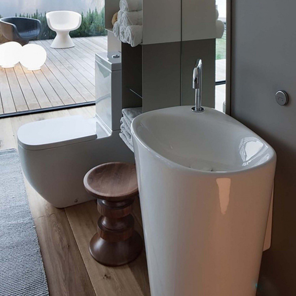 Раковина напольная Laufen Palomba 55 см с покрытием LCC 8.1180.3.400.104.1 (детальная фотография), напольные, свободностоящие