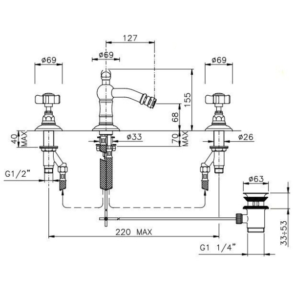 Схема (детальная фотография), для биде