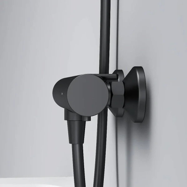 Смеситель для душа Am.Pm X-Joy черный матовый F85A40022 (детальная фотография), с 2 монтажными отверстиями