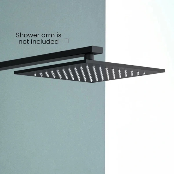 Верхний душ Акватек черный матовый AQ2077MB (детальная фотография), современные, hi-tech