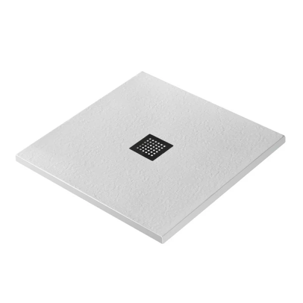 Душевой поддон BelBagno Uno 90х90 см белый, накладка черная матовая TRAY-MR-UNO-A-90-35-W-NO (детальная фотография), белые