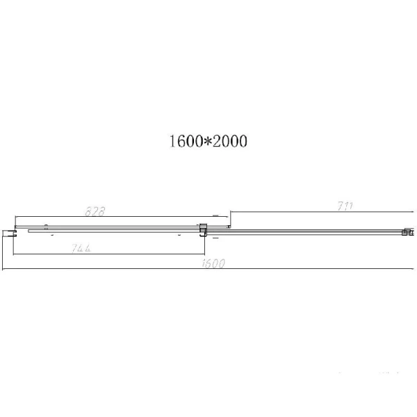 Душевая дверь в нишу Vincea Dice 160 см профиль хром VDS-4D160CL (детальная фотография), 160 см