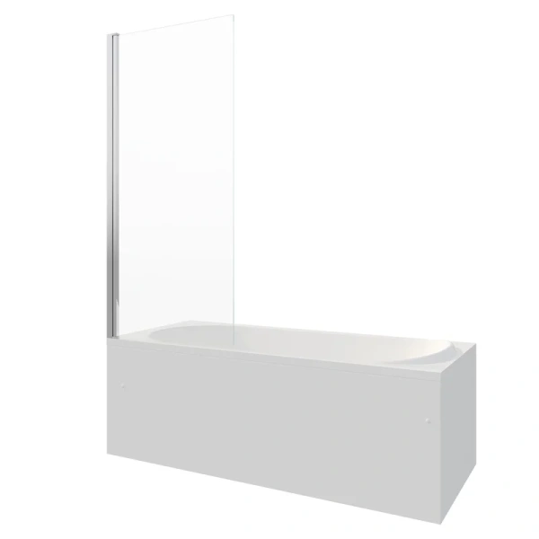 Шторка для ванны Berges River S 90х145 см прозрачное стекло, профиль хром 065012 (детальная фотография), стеклянные