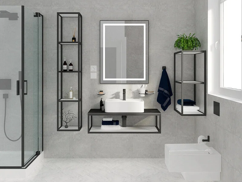 Каркас под раковину подвесной Cezares Cadro 100 см одноярусный CADRO-100/46/30-1C-SO-MET-ST (детальная фотография), в наличии index_1