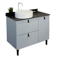 Тумба с раковиной напольная Comforty Сорренто 90 см светло-серая