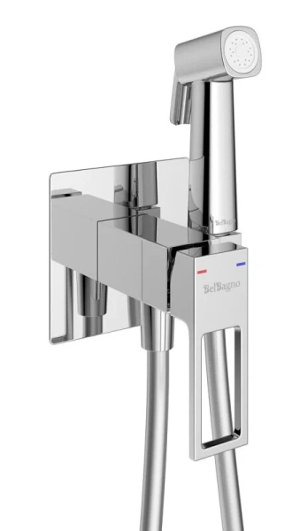 Гигиенический душ со смесителем BelBagno Luce хром LUC-HGN-CRM (детальная фотография), полный комплект со смесителем