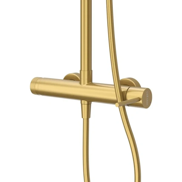 Душевая стойка Cezares Relax брашированное золото RELAX-CD-BORO (детальная фотография), рычажные