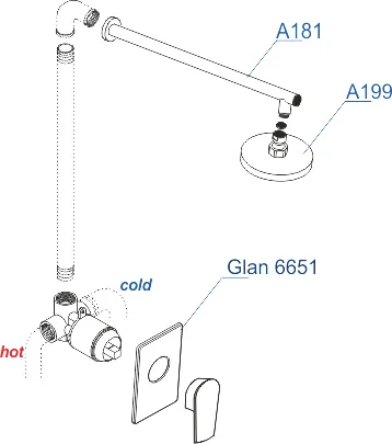 Душевой комплект WasserKRAFT Glan черный A66181 (детальная фотография), черные index_2
