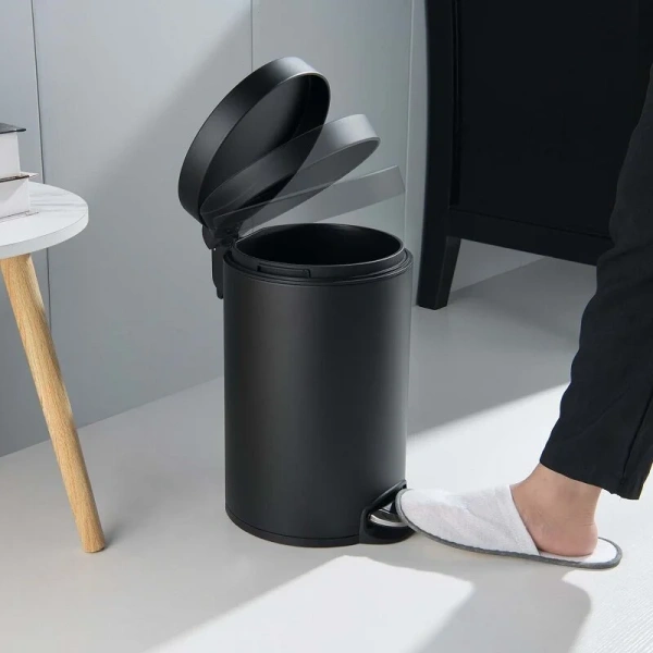 Мусорное ведро Акватек черное матовое AQ4991MB (детальная фотография), металлические