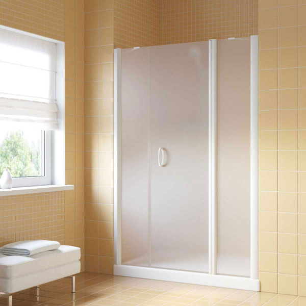 Душевая дверь профиль белый стекло сатин Vegas-glass EP-2F 170 01 10 R (детальная фотография)