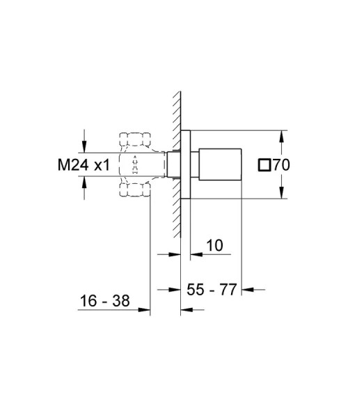 Накладная панель скрытой вентильной головки Grohe Eurocube 19910000 (детальная фотография), нет в наличии