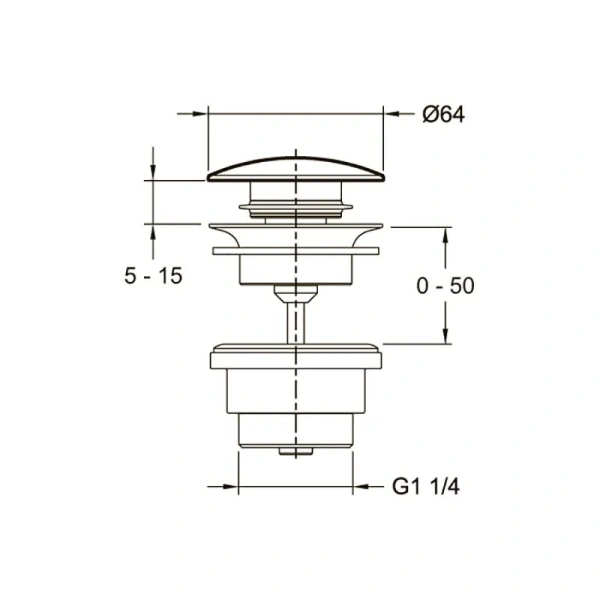 Донный клапан Jacob Delafon матовое золото E30536-BCN (детальная фотография), в наличии