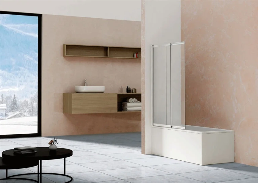 Шторка для ванны Vincea 100х145 см хром стекло прозрачное VSB-1E100CL (детальная фотография), недорогие