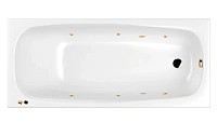 Ванна гидромассажная Whitecross Layla Soft, 180 х 80 см, увеличенная толщина акрила, усиленная армировка, белый/золото, 0102.180080.100.SOFT.GL