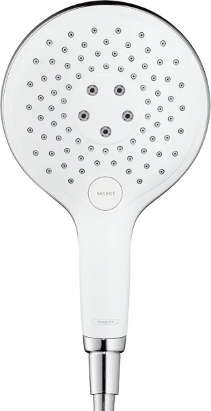 Душевой гарнитур Hansgrohe Raindance Select белый/хром 27803400 (детальная фотография), душевые гарнитуры