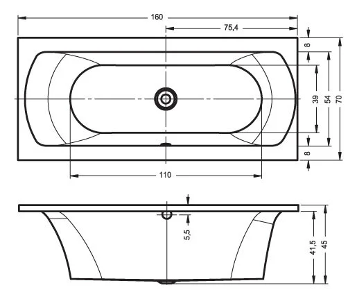 Ванна гидромассажная Riho Lima 160 x 70 см, FLOW BB4200500000000_FLOW (детальная фотография), акриловые