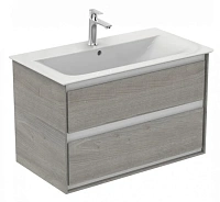 Тумба под раковину подвесная Ideal Standard Connect Air 80 см светло-серое дерево, белый матовый
