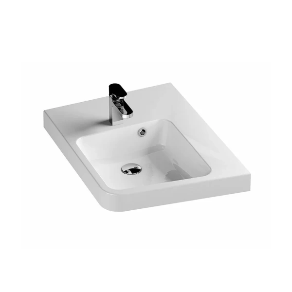 Раковина Ravak BeHappy II 1100001 50 см угловая (детальная фотография), белые