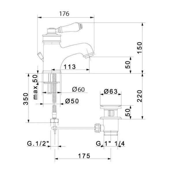 Смеситель для раковины Migliore Ermitage золото 18629 (детальная фотография), для раковины