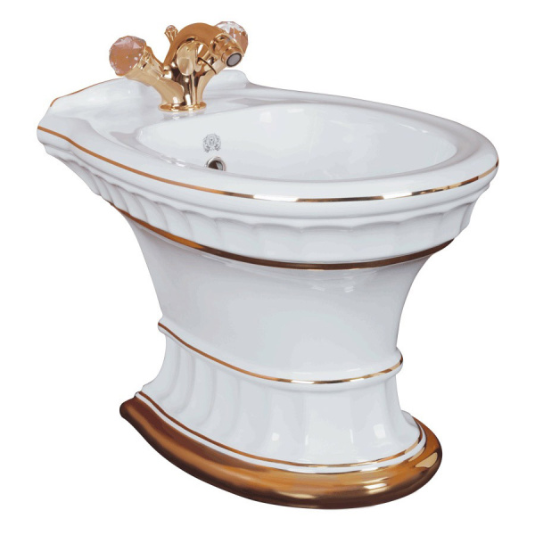 Биде напольное Migliore Gianeta белый/декор золото 20929 (детальная фотография)