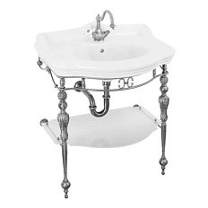 Раковина консоль Migliore Bella 20604 73 см с белой матовой полкой