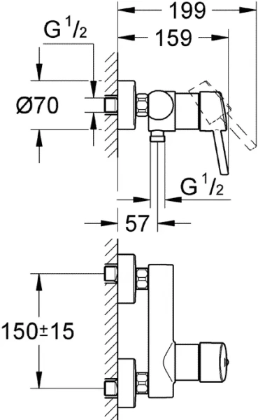 Смеситель для душа Grohe Concetto 32210001 (детальная фотография), для душа