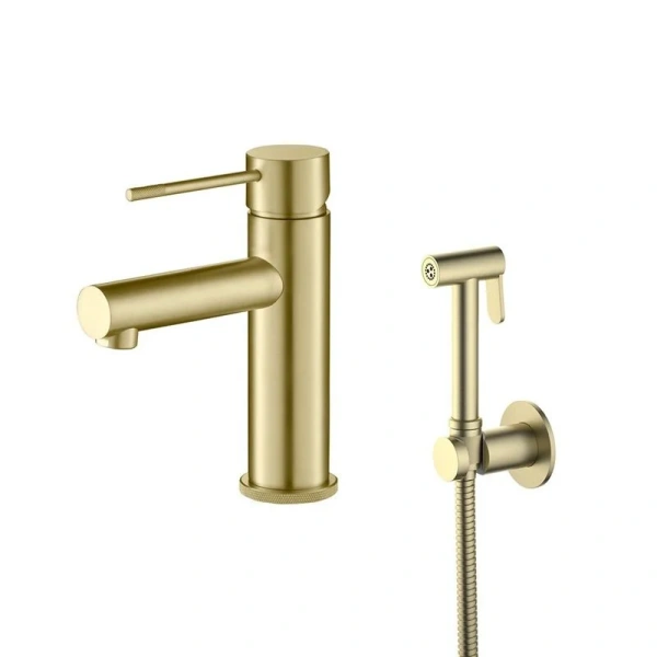 Смеситель с гигиеническим душем Timo Saona золото матовое 2360/17G (детальная фотография)