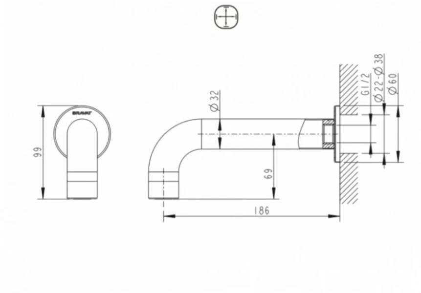 Излив Bravat Built-in FS101C-RUS (детальная фотография), нет в наличии
