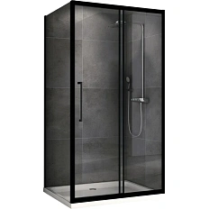 Душевой уголок Abber Schwarzer Diamant 160x60 см профиль черный, стекло прозрачное