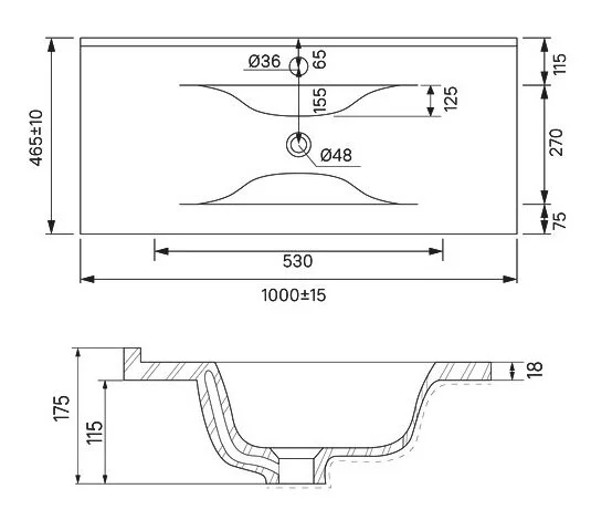 Раковина мебельная IDDIS 100 см белая 0131000i28 (детальная фотография), нет в наличии