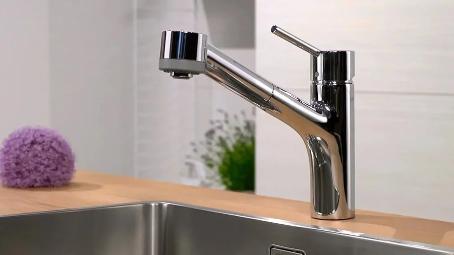 Смеситель для кухни Hansgrohe Talis S с выдвижным изливом 32841000 (детальная фотография), однорычажные, двухрычажные