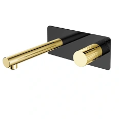 Смеситель для раковины Boheme Stick черный-золото