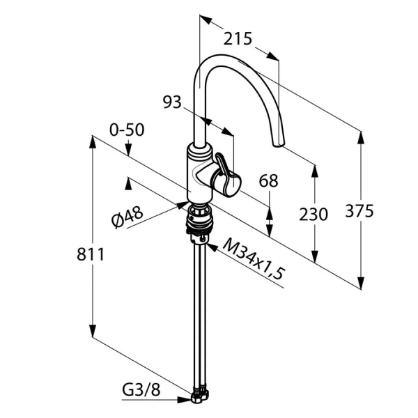 Смеситель для кухни Kludi Bingo Star хром 428570578 (детальная фотография), для кухни