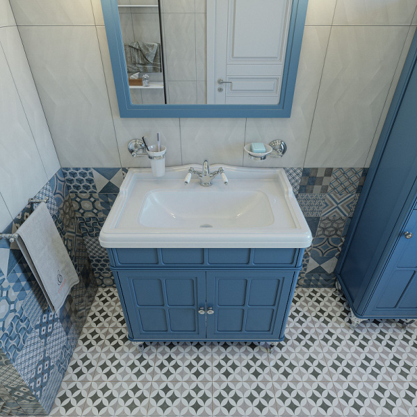 Тумба с раковиной напольная Caprigo Borgo 33412CH-B 80 см МДФ (детальная фотография), классика, ретро