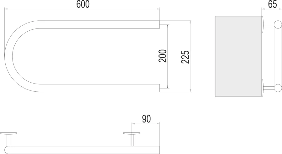 Полотенцесушитель электрический Terminus П-образный 600x200 хром 4620768883941 (детальная фотография), современные, hi-tech