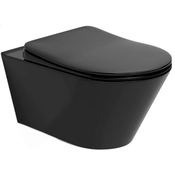 Унитаз подвесной Boheme Avva черный матовый 972-B (детальная фотография)